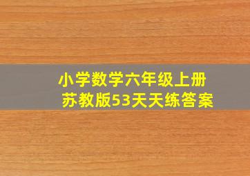 小学数学六年级上册苏教版53天天练答案