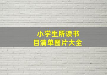 小学生所读书目清单图片大全