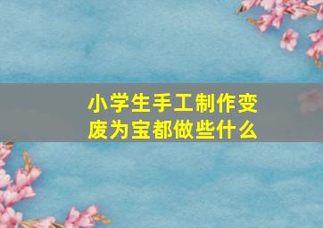 小学生手工制作变废为宝都做些什么