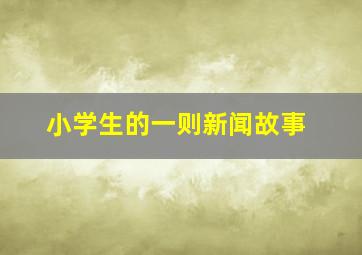 小学生的一则新闻故事