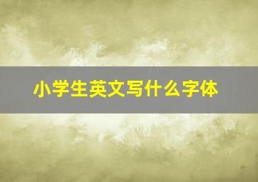 小学生英文写什么字体