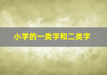 小学的一类字和二类字