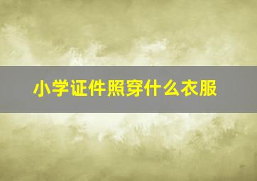 小学证件照穿什么衣服