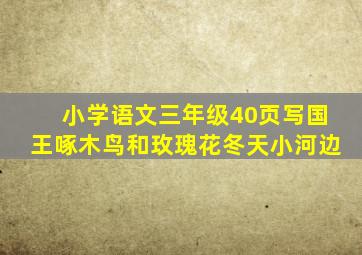 小学语文三年级40页写国王啄木鸟和玫瑰花冬天小河边