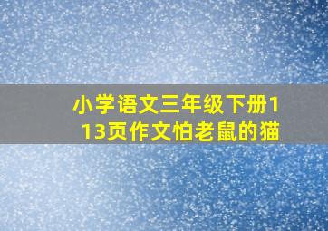 小学语文三年级下册113页作文怕老鼠的猫