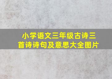 小学语文三年级古诗三首诗诗句及意思大全图片