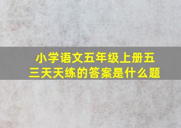 小学语文五年级上册五三天天练的答案是什么题