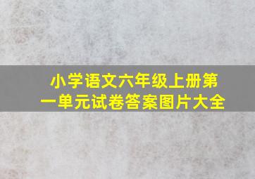 小学语文六年级上册第一单元试卷答案图片大全