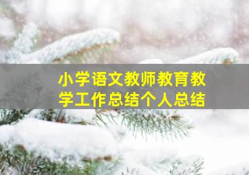 小学语文教师教育教学工作总结个人总结