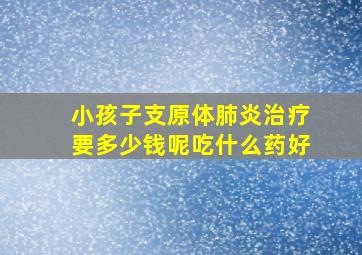 小孩子支原体肺炎治疗要多少钱呢吃什么药好