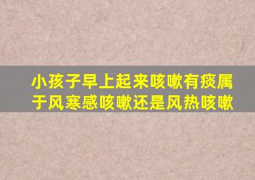 小孩子早上起来咳嗽有痰属于风寒感咳嗽还是风热咳嗽