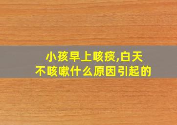 小孩早上咳痰,白天不咳嗽什么原因引起的