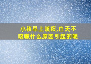 小孩早上咳痰,白天不咳嗽什么原因引起的呢