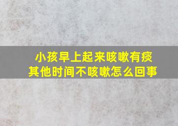 小孩早上起来咳嗽有痰其他时间不咳嗽怎么回事