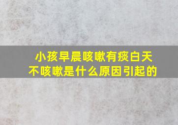 小孩早晨咳嗽有痰白天不咳嗽是什么原因引起的