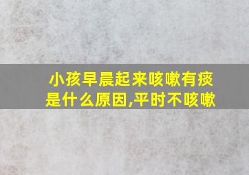 小孩早晨起来咳嗽有痰是什么原因,平时不咳嗽