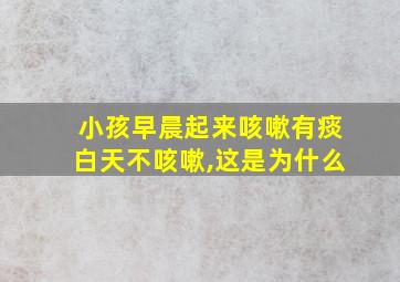 小孩早晨起来咳嗽有痰白天不咳嗽,这是为什么