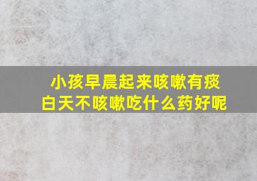 小孩早晨起来咳嗽有痰白天不咳嗽吃什么药好呢