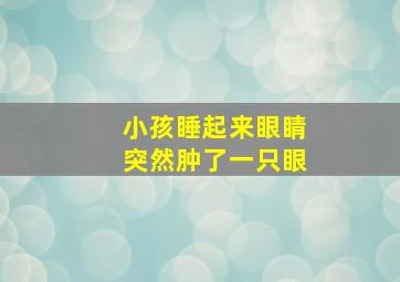 小孩睡起来眼睛突然肿了一只眼