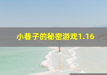 小巷子的秘密游戏1.16