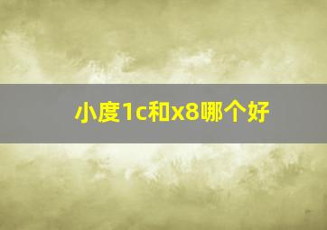 小度1c和x8哪个好