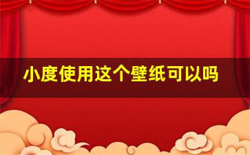 小度使用这个壁纸可以吗