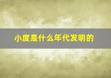 小度是什么年代发明的