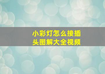 小彩灯怎么接插头图解大全视频