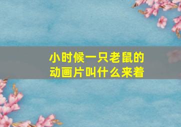 小时候一只老鼠的动画片叫什么来着