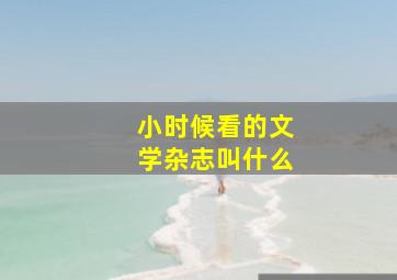 小时候看的文学杂志叫什么