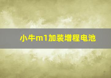 小牛m1加装增程电池