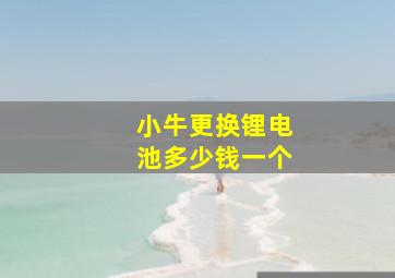 小牛更换锂电池多少钱一个