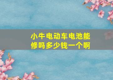 小牛电动车电池能修吗多少钱一个啊