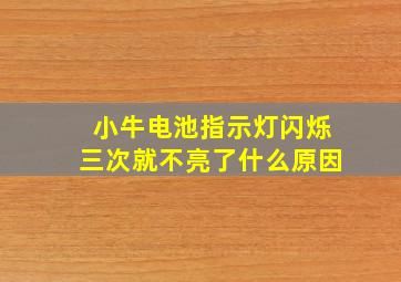 小牛电池指示灯闪烁三次就不亮了什么原因