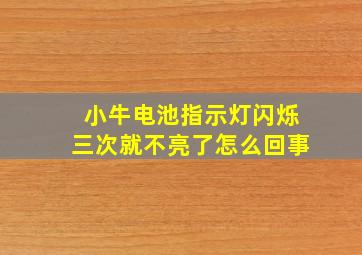 小牛电池指示灯闪烁三次就不亮了怎么回事