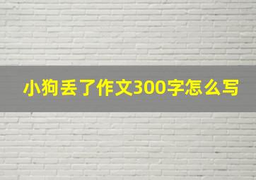 小狗丢了作文300字怎么写