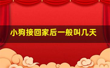 小狗接回家后一般叫几天