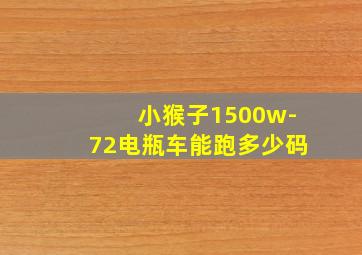 小猴子1500w-72电瓶车能跑多少码