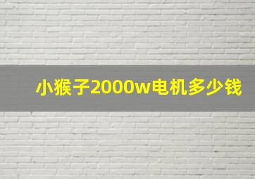 小猴子2000w电机多少钱