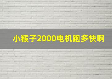 小猴子2000电机跑多快啊