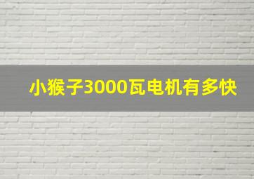 小猴子3000瓦电机有多快