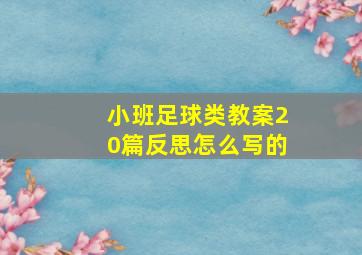 小班足球类教案20篇反思怎么写的