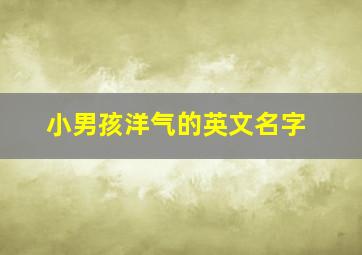 小男孩洋气的英文名字