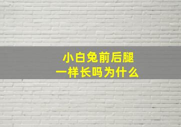 小白兔前后腿一样长吗为什么