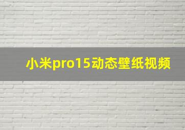 小米pro15动态壁纸视频