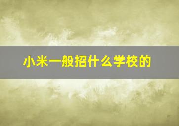 小米一般招什么学校的