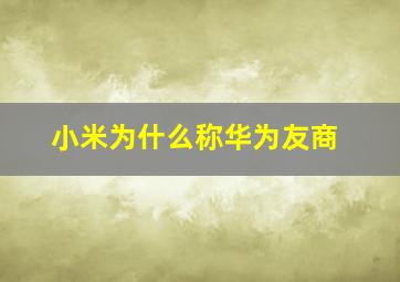 小米为什么称华为友商