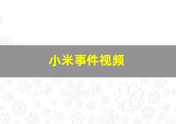 小米事件视频