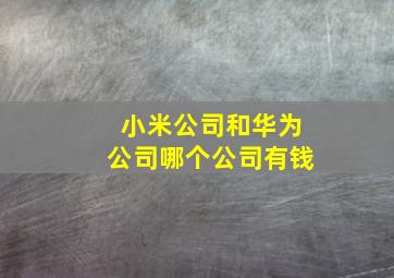 小米公司和华为公司哪个公司有钱