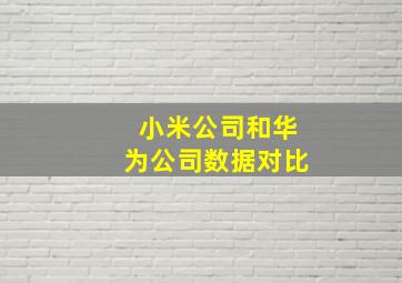 小米公司和华为公司数据对比